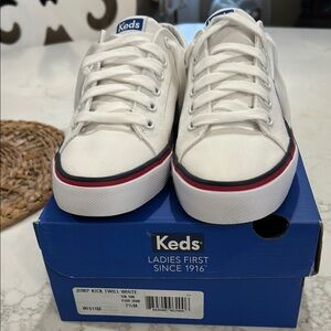 Keds jump kick twill white sneaker (BNWT)
